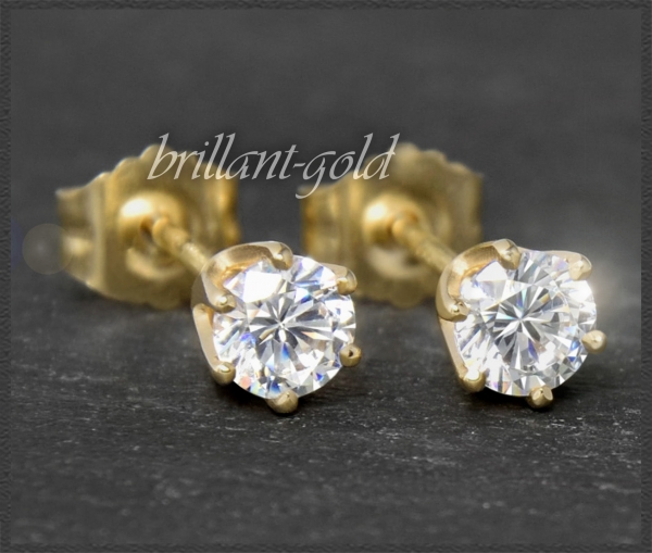 Brillant Stecker mit 1,05ct; River & Si3, 585 Gold